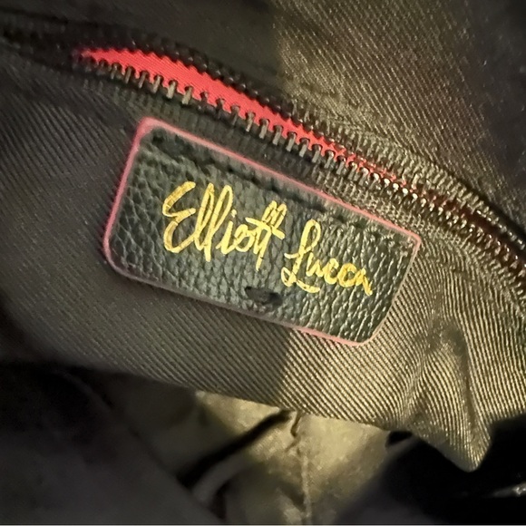 Elliott Lucca Black Leather Crossbody Bag Purse Chain Strap - Picture 5 of 6